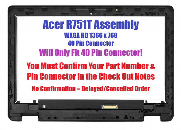 1 of 11-image forLCD Touch Digitizer Assembly Bezel Acer Chromebook R751TN-C8GM R751TN-C9KF