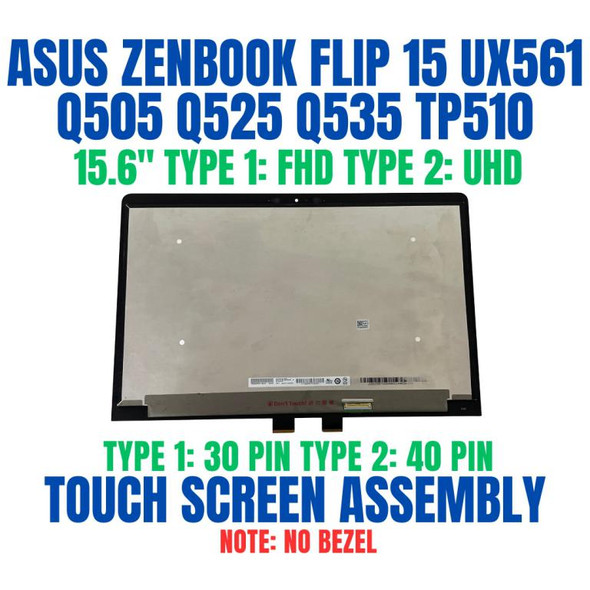 1 of 6-image forFHD LCD Screen Touch Glass Assembly ASUS ZenBook Flip UX561UA BO004T BO020R