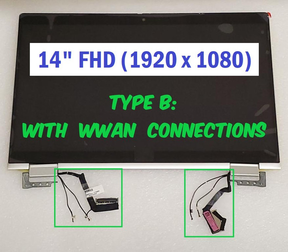 2 of 3-image forHP LCD Display Panel 14" FHD LED UWVA 1000 Privacy Touch Screen L62990-001 Replacement Screen
