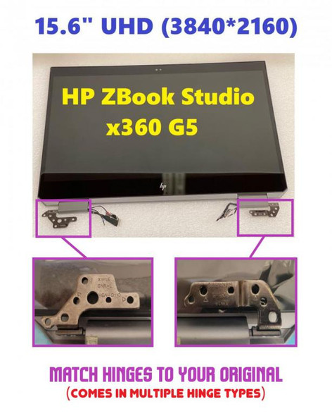 1 of 6-image forHP SPS LCD Hinge Up 15.6" UHD LED UWVA IR TS X360 L34873-001 Replacement Screen Display