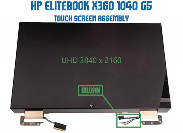 1 of 8-image forL42962-001 HP ELITEBOOK X360 1040 G5 UHD 4K LCD LED Display Touch Screen Hinge Up