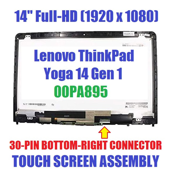 1 of 3-image forLENOVO 14.0" LED FHD Touch Screen LCD Assembly 00PA896