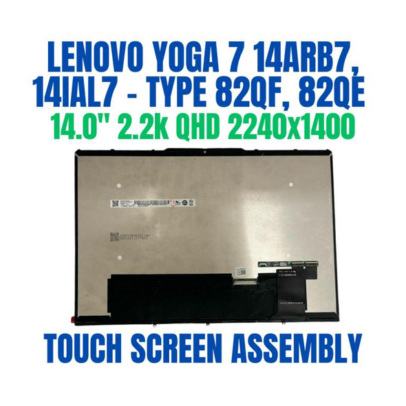 1 of 9-image forLenovo Yoga 7-14IAL7 82QE LCD Touch Screen Bezel 14" 2.2K 40 Pin 5D10S39810