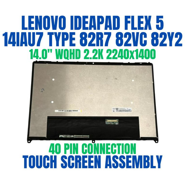 1 of 11-image forLenovo Flex 7 14IRU8 Touch Screen 14" Lcd Assembly 2.2K Bezel 5D10S40011 US