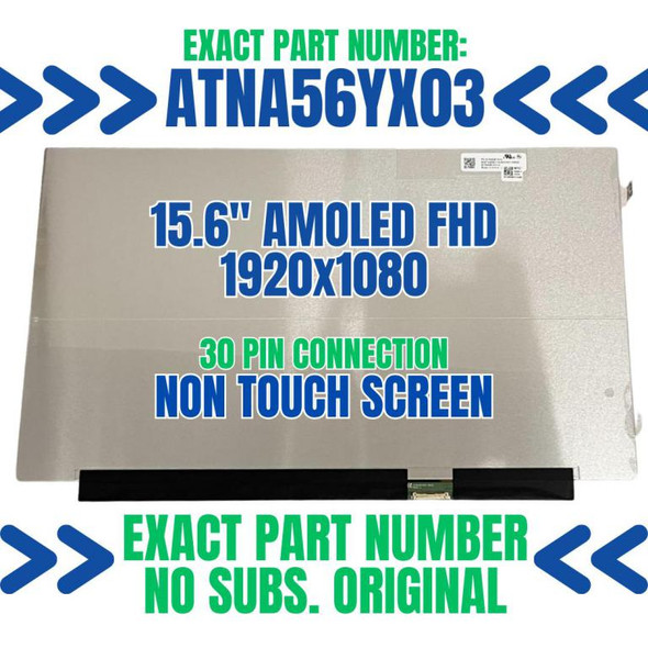 1 of 9-image for15.6" 30 Pin OLED FHD IPS Display Panel LCD Screen ASUS VIVOBOOK 15X X1503ZA-BOQ SERIES