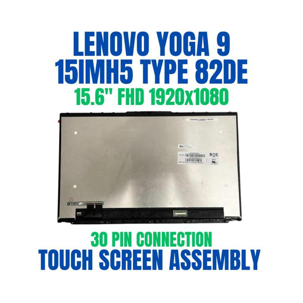 1 of 6-image forReplacement 15.6" Lenovo Ideapad Yoga 9i 14 9-14ITL5 9i-14ITL5 9-15IMH5 82BG 82DE 82DE0007US 82DE0009US 82DE000MUS 30 Pin 1920x1080 LCD Display Touch Screen