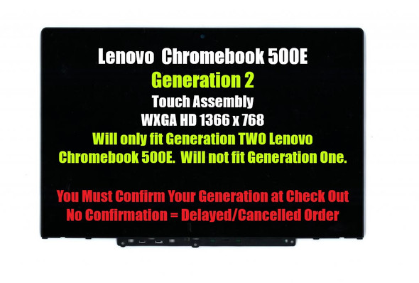 1 of 6-image for5D10T79593 Lenovo 500e Chromebook 2nd Gen 81MC HD LCD Touch Screen