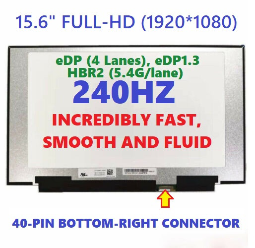 2 of 10-image for15.6" Screen Replacement ASUS Rog GX531GXR-AZ Series LCD Display Panel 40 pin FHD 1920x1080 240Hz Non Touch
