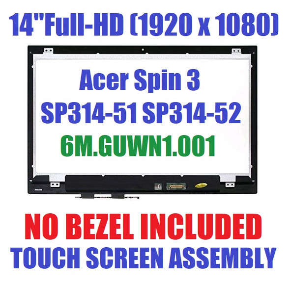1 of 7-image forReplacement 14" Acer Spin 3 SP314-51-53FV SP314-51-35PJ SP314-51-52ZL SP314-51-555A SP314-51-399D 30 Pin 1920x1080 LCD Display Touch Screen