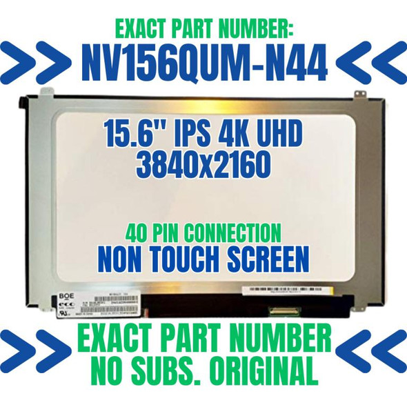 1 of 6-image for4K 15.6" UHD LAPTOP LCD Screen Lenovo thinkpad P52S 20LB 20LC NV156QUM-N44