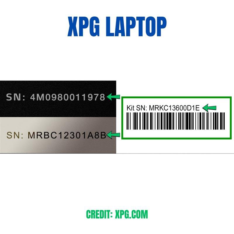XPG Laptop Serial Number Location