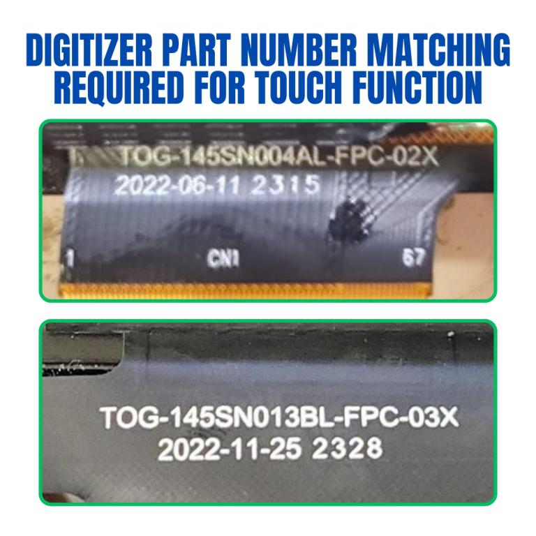 Reference image related to digitizer part number matching for touchscreen models