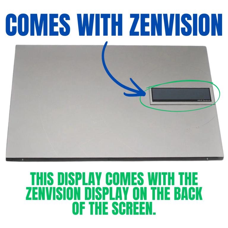 Laptop display assembly featuring the ZenVision rear panel