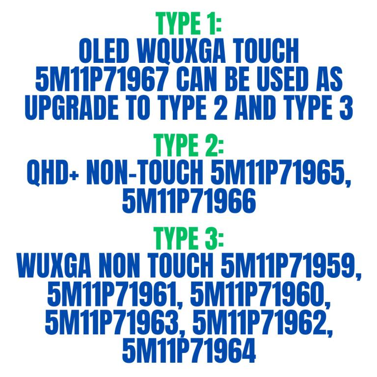 Reference image for screen type selection (Type 1 OLED WQUXGA Touch)