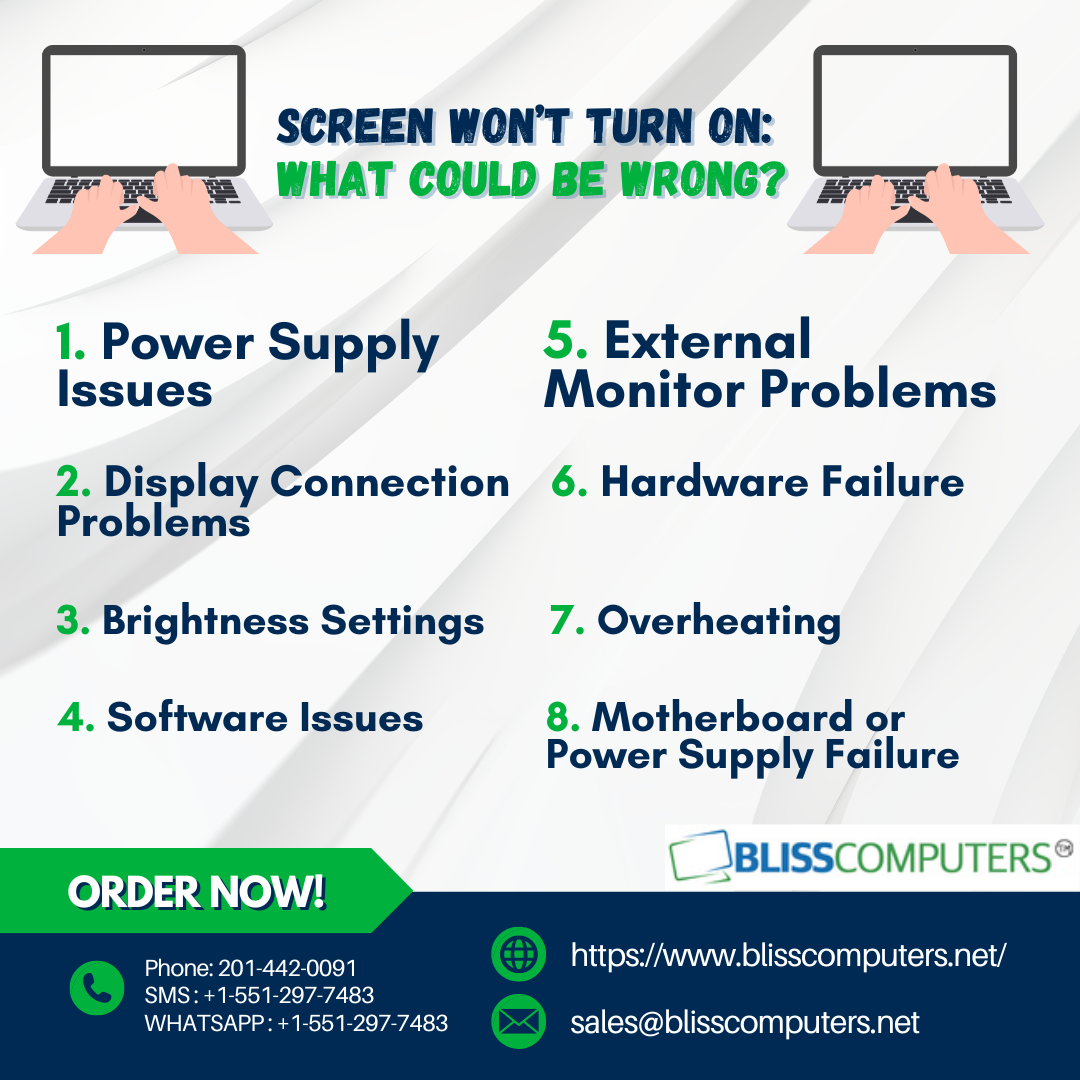 SCREEN WON'T TURN ON? (#1571) - Bliss Computers