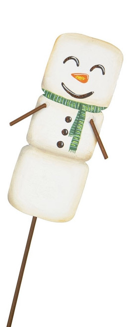 Marshmallow Snowman, Green Scarf, Arms Down