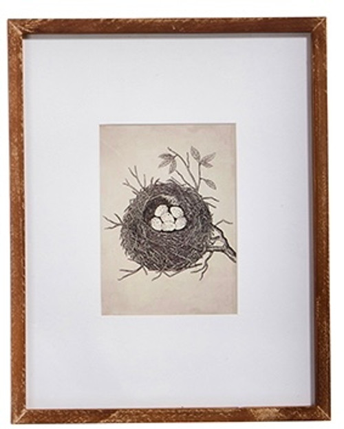 Wall Art, Nest Framed, Six Eggs In Nest