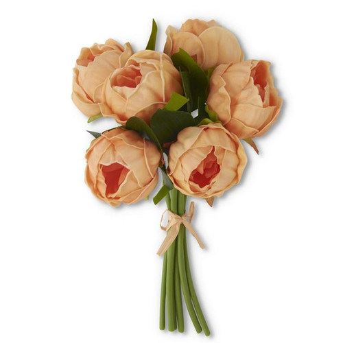 Bundle, Real Touch Peach Peony Bundle (6 Stem)