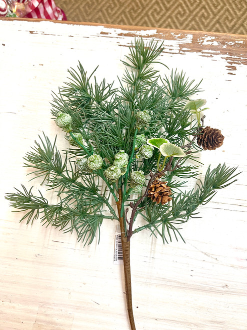 Spray, Pine With Pods and Pinecones 16"