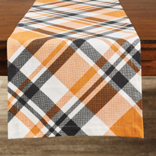 Table Runner, Salem Halloween Plaid 72"