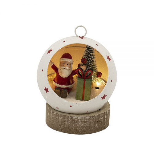 Ornament, LED Metal Ball With Santa Ornament, LED Metal Ball With Santa