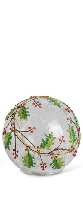 Globe, Holly Berry Glass MEDIUM