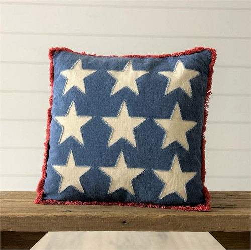 *SOLD OUT* NEW-Pillow, Stonewashed Americana Stars 18"