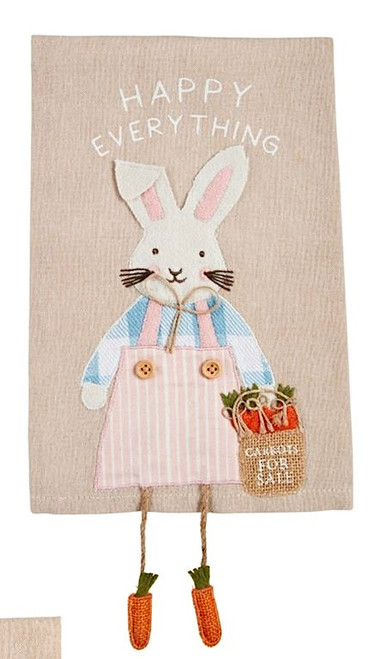 Towel, Happy Everything Dangle Leg Bunny Girl