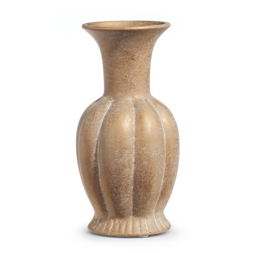 Vase, Ribbed Gold Vase