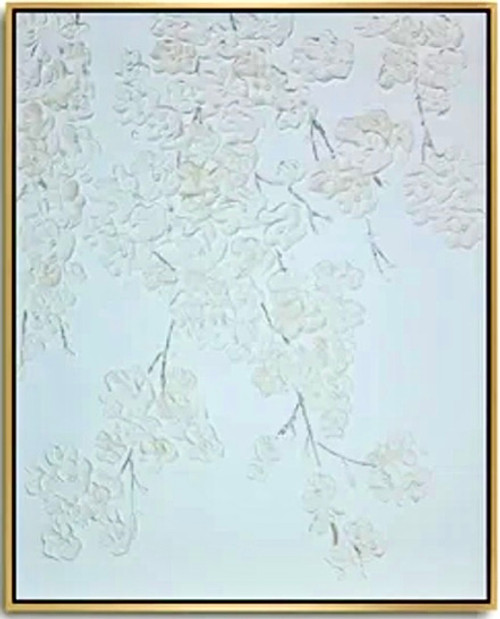 Wall Art, "Magnolias" Laguna Gold  Frame, Hand Painted