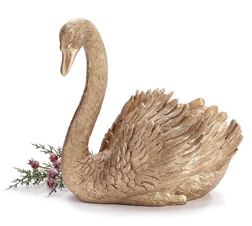 Swan , Resin Gold Planter Swan , Resin Gold Planter