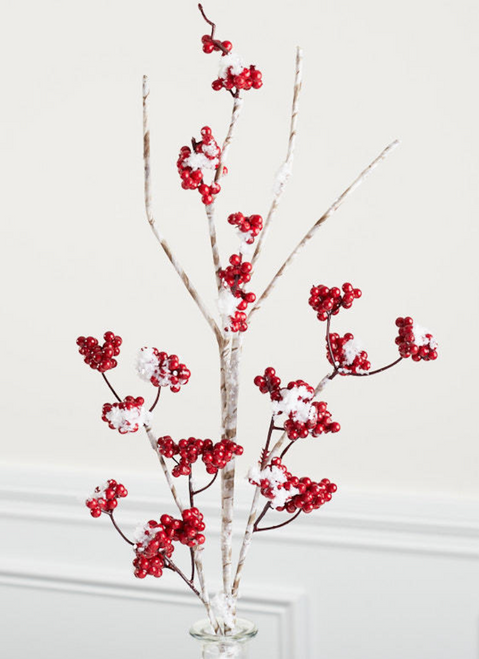 Spray, Birch Sticks with Red Snowy Berries
