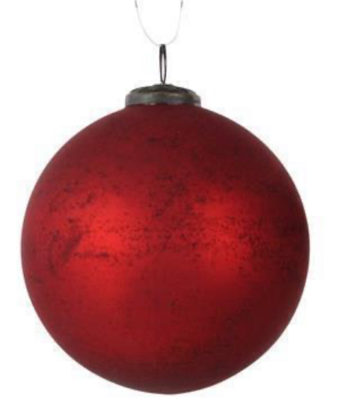 Ornament, Red Glass Ball 6" Ornament, Red Glass Ball 6"
