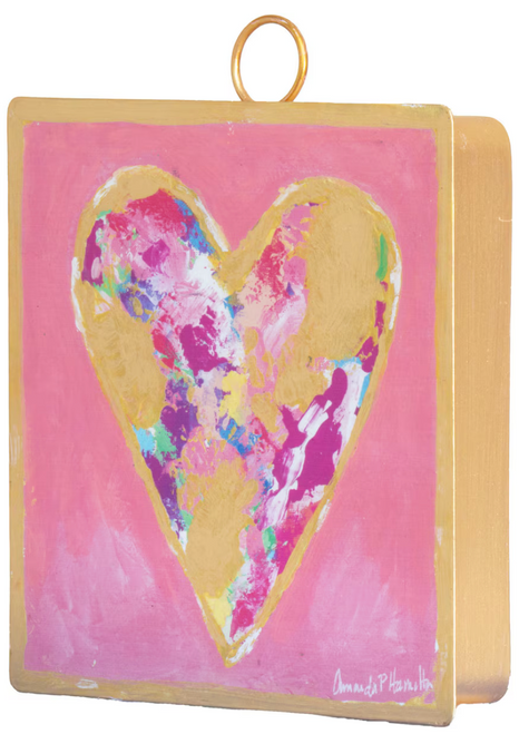 Gallery Art, Mini Pink & Gold Heart Print