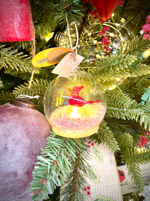 Ornament, Cardinal Globe Light Up