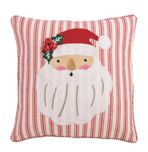 Pillow, Santa Face Embroidered Square