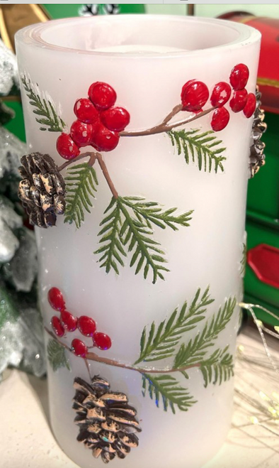 Fountain Candle, Pine & Berry 4X8