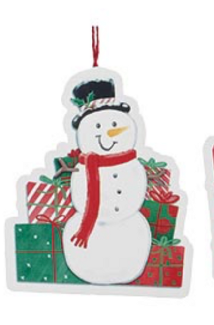 Ornament, Wooden Snowman Cut Out