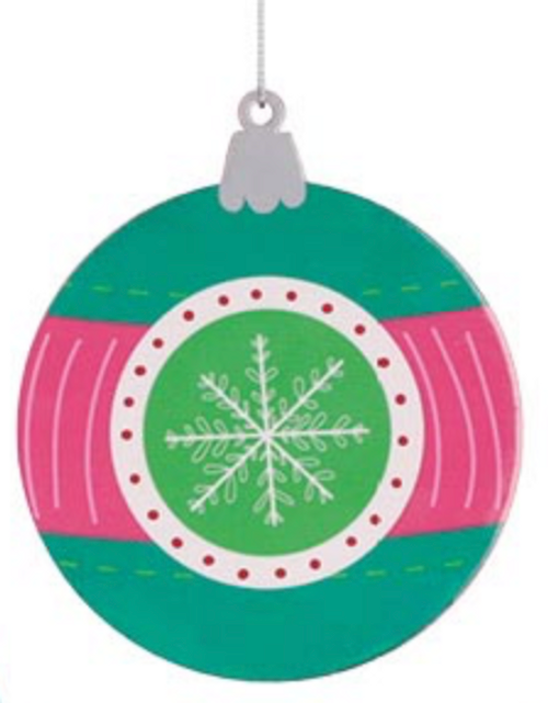 Ornament, Wooden Round Bright Colors With Lacquer