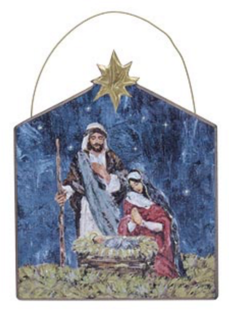 Ornament, Wooden Nativity Navy