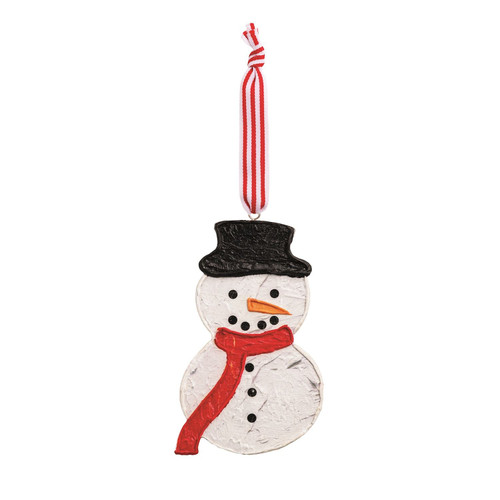 Ornament, Snowman Painted Wood