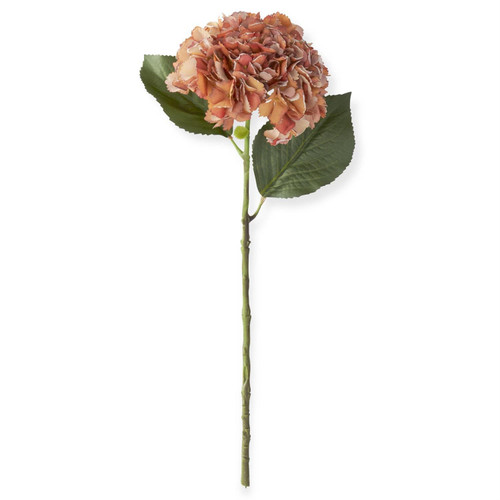 Stem, Orange Faux Hydrangea 22"