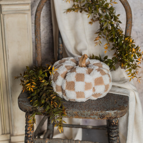 *NEW* Pumpkin, Fabric Cream Check 6.5"