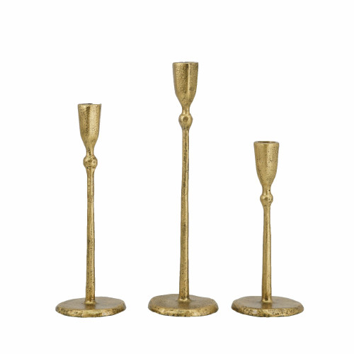 *NEW* Candle Holder, Set of Three Gold