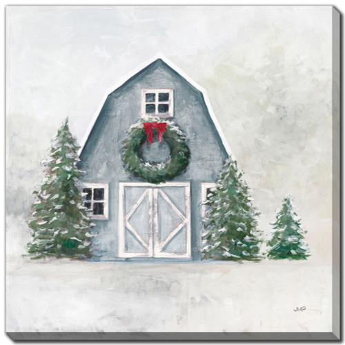 Wall Art, December Blue Barn 24"x24"
