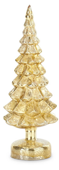 Tree, Gold LED Mercury Glass On Pedestal, LARGE