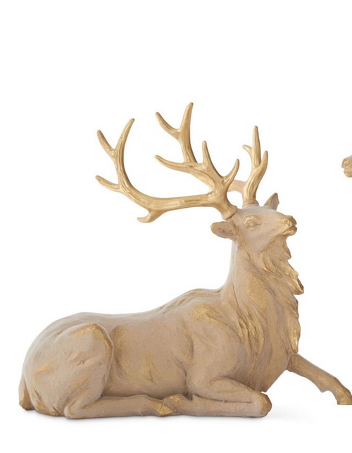 Reindeer, Standing Tan & Gold Flocked
