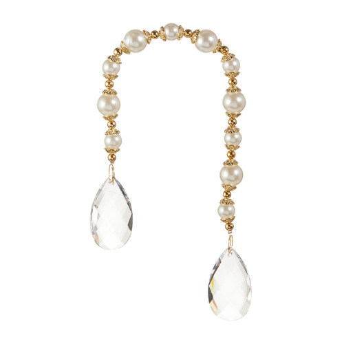 Ornament, Crystal and Bead Drape 15" Ornament, Crystal and Bead Drape 15"