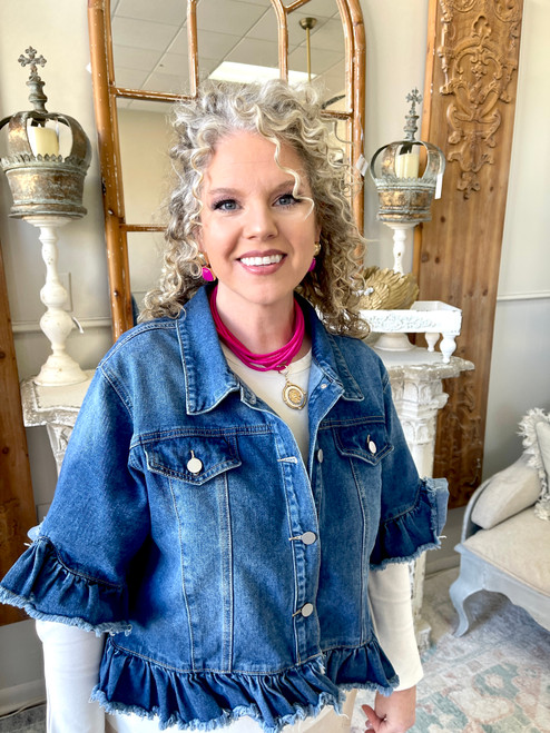 Jacket, Blue Jean Ruffle S/M