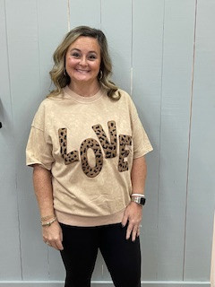 Shirt, LOVE Leopard SMALL